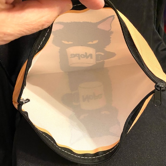 Grumpy Kitty Zipper Pouch with Stickers & Choice of 1 Glitter Pen | Add Pin $7 - Picture 3 of 7